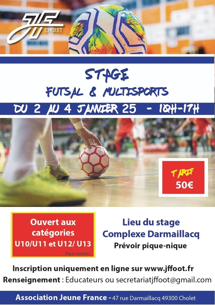 Inscription Stage Futsal & Multisports - U10 à U13